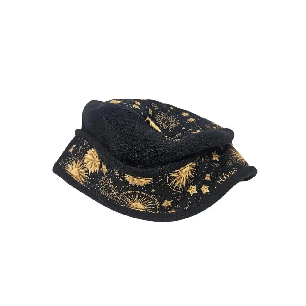 Vintage 90s Celestial Fleece Bucket Hat Sun Moon Whimsygoth Gorpcore Star - Picture 4 of 5